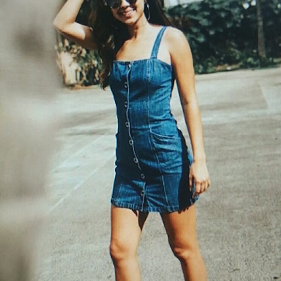 Denim blue button up dress - Picture 3 of 8